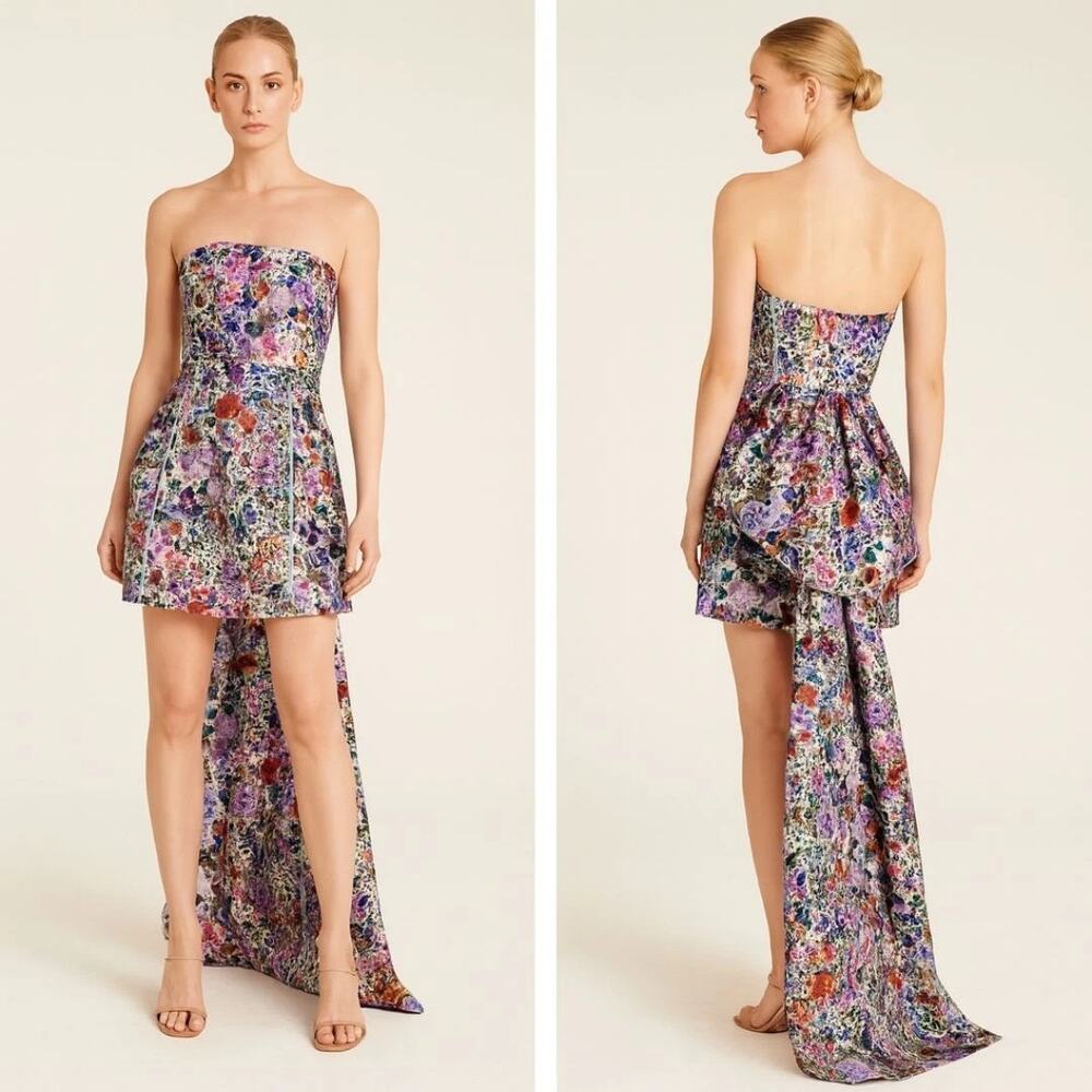 Anthropologie Geisha Designs Strapless Floral Mini Dress Medium  NWT - Picture 2 of 11